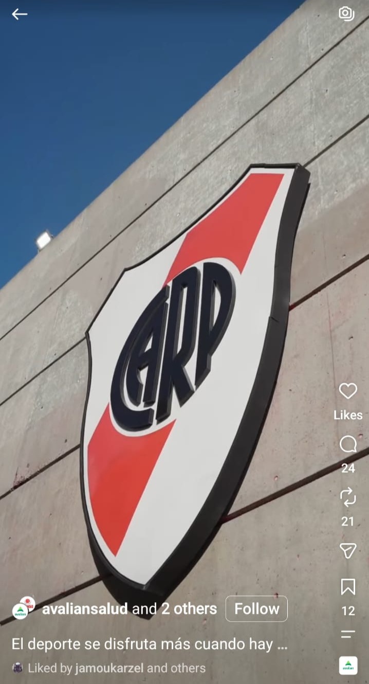 Escudo de River Plate — evaluación cardiovascular